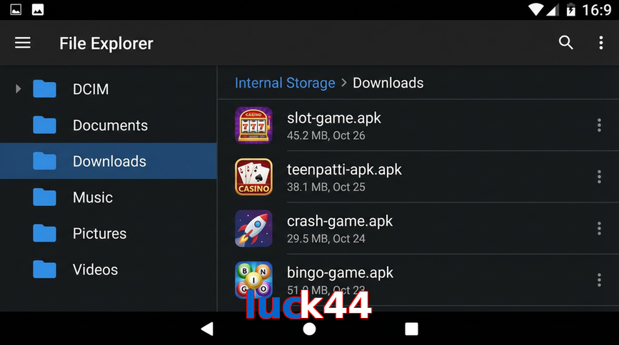 Main screen of Luck44 gameapk page for PK players